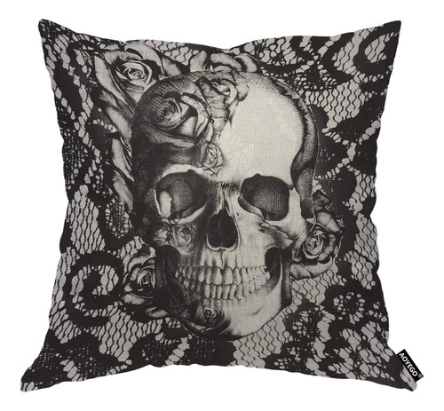 Aoyego Funda De Almohada Con Diseño De Calavera En Blanco .