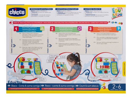 Brinquedo Educativo Ábaco Conta E Soma Bilingue Chicco