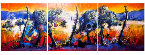 Cuadro Decorativo Triptico Abstracto 80x80 Cm