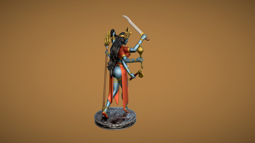 Archivo Stl Diosa Kali Indú Impresión 3d Estatua