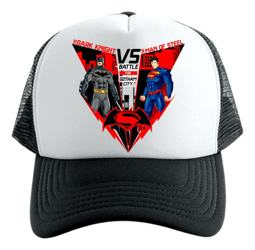 Gorra Tipo Trucker Negra Batman Vs Superman