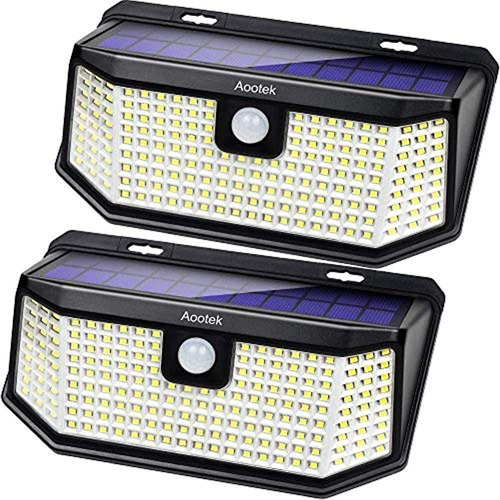 Aootek 182 Luces Led Solares Con Sensor De Movimiento Para E