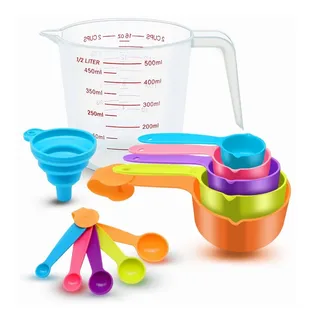 Tazas Y Cucharas Medidoras 10pc De Cocina Repostería Vistoso
