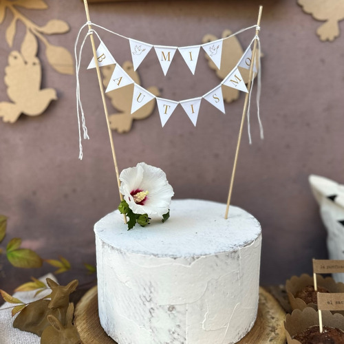 Cake Topper Mini Banderines Bautismo