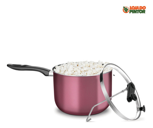 Pipoqueira Antiaderente N22cm 4,8l Com Tampa De Vidro Mta