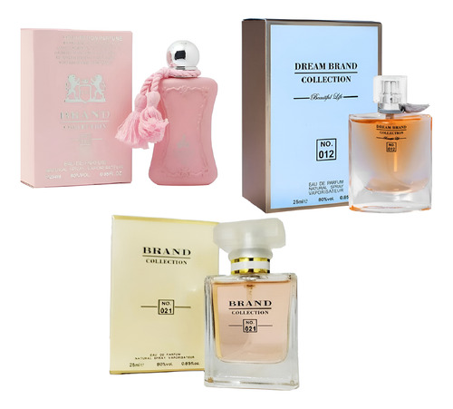 Kit Miniatura 3 Perfume Fem 25ml Cada Trio Top 6 Promoção