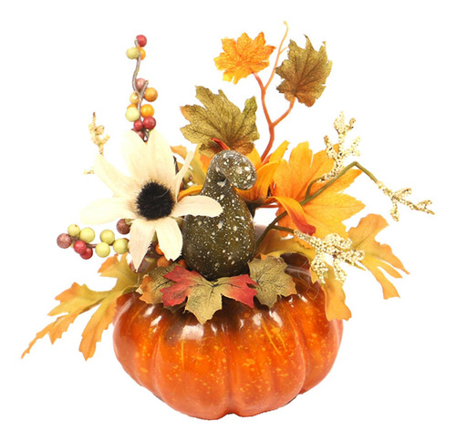 2 Calabaza Artificial Hoja De Arce Arreglo Floral Ornamento