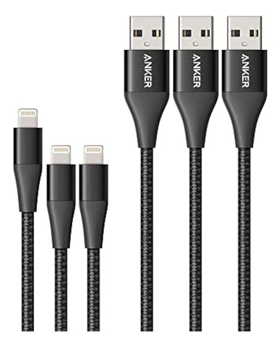 Paquete De 3 Cables Lightning Anker Powerline+ Ii (3 Pies, 3