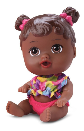 Imagem 1 de 3 de Little Dolls Bebê Banheirinha/Negra Divertoys 8038