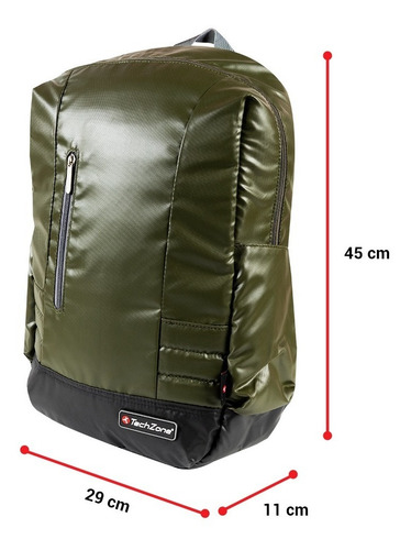Techzone Backpack Para Laptop 15.6 Contra Agua Color Verde musgo