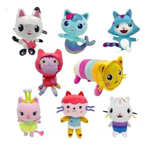 8 Piezas Gabby's Dollhouse Peluche Gaby Toy House Gato Para