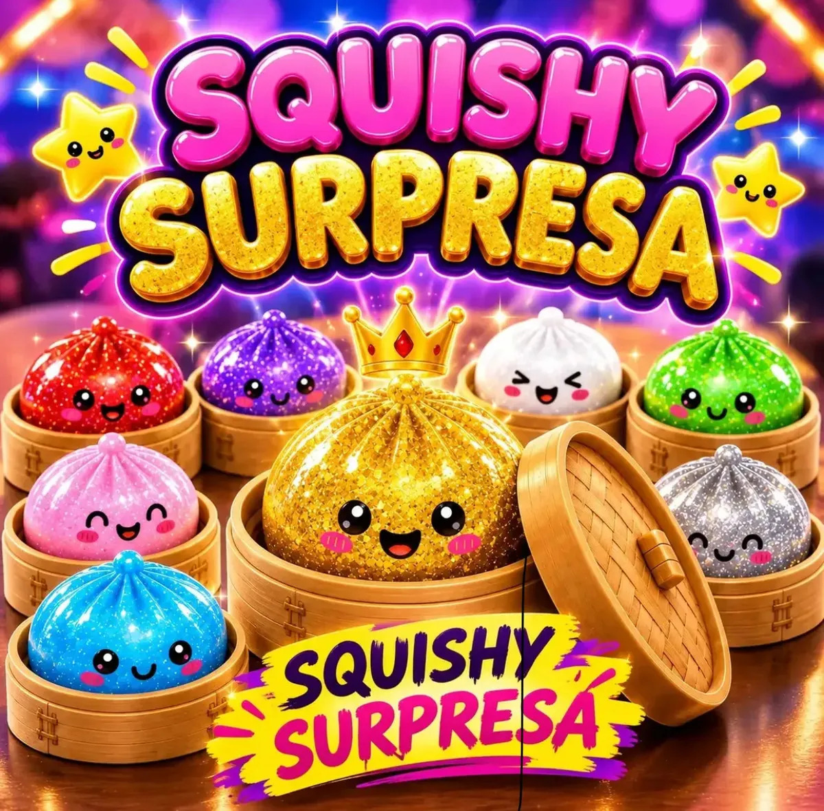 Squishy Brinquedo Fidget Toy Antistress Macio Glitter Colecionável