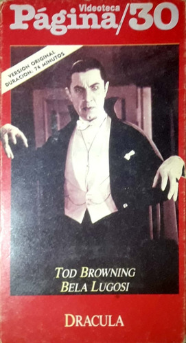 Drácula. Bela Lugosi. Colección Página/30 Vhs