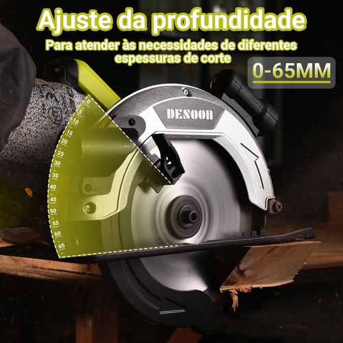 Serra Circular Elétrica 185mm Professional 1400w Adequado Para Cortar Madeira Desoon