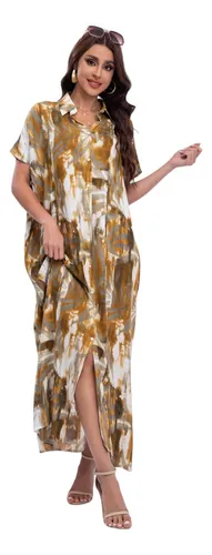 comprar Vestido Camisero Largo Informal Con Estampados