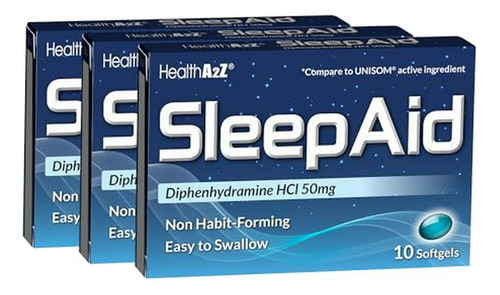 Suero Para Dormir Healtha2z, Cápsulas Blandas De Difenhidramina 50mg, Favorece Un Sueño Profundo Y Reparador, No Crea Hábito (30 Unidades)