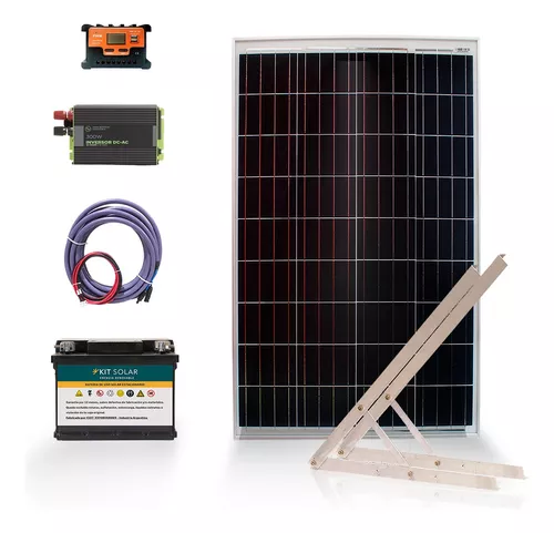 Kit Solar Con Panel 100w Fotocontrol Bateria De 65a Usb 12d