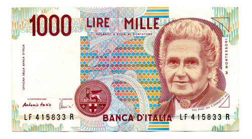 Billete Italia 1000 Lire, Pick 114c.2, Año 1996 Usado Muy B