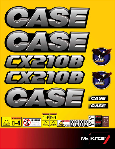 Calcomanías Para Maquinaria Cx210b Excavadora Case