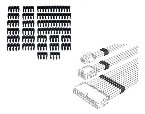 Kit Organizador De Cabos Modulares - Akasa Black Cable Comb Cor Preto