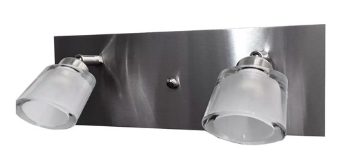 Imagen 2 de 7 de Aplique Baño 2 Luces Ovaleto Acero Inoxidable Lampara G9