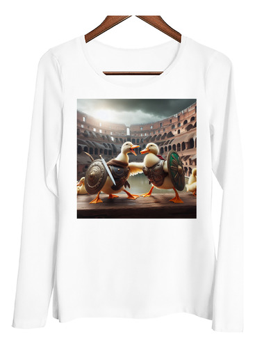 Remera Mujer Ml Patos Casco Generales Gladiadores Coliseo