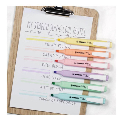 Imagen 4 de 9 de Destacadores Stabilo Swing Cool Pastel Set X 6 Unidades