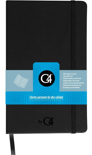  G4 Cuaderno Pasta Dura ml-lib-ski 80 hojas  óptico silky (de bosques sustentables) 1 materias unidad x 1 21cm x 13cm skin color negro