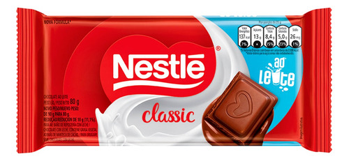 Nestlé chocolate ao leite classic pacote 80 g
