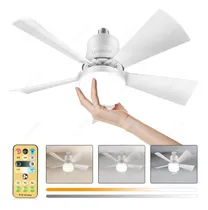 Comprar Lámparas De Techo De 52 Cm Con Control Remoto Lampara Ventiladores Lyndnice P93 127V 20.47 Pulgadas Con 3 Velocidades ventilador De Techo Silencioso Con Luz Y Base E27