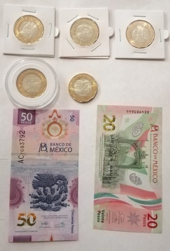  Monedas De 20 (ultimas)billete 20 Y 50 Axolotl (ajolote)
