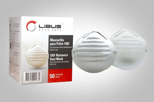 Barbijo Mascarilla Descartable Libus 1501 Polvo 50 Unidades
