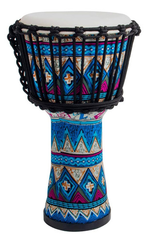 Djembe Africano, Estándar De 8 Pulgadas, Tela Azul Cos...