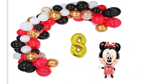 Super Arco Organico Decoracion Minnie 82 Piezas