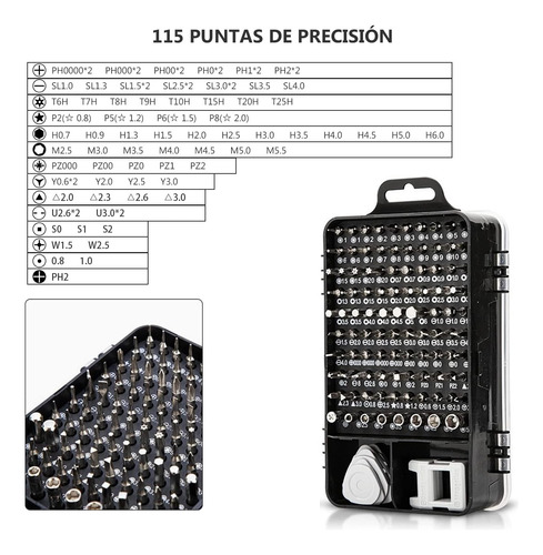 Juego Destornilladores Precisión 115 En 1 Teléfono Notebook
