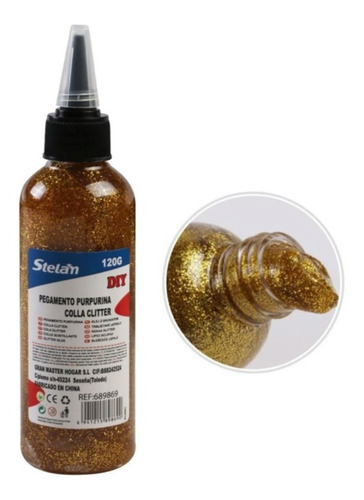 Imagen 1 de 4 de Cola Fría Pegamento Líquido Purpurina Glitter De Colores