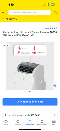 Aire Acondicionado Portátil Them Frío/calor 12000 Btu (Usado)