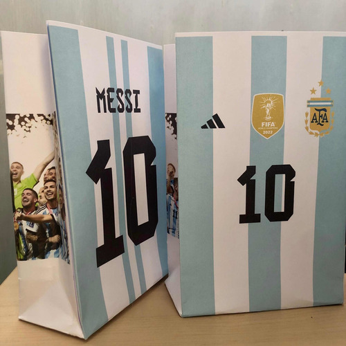 Bolsitas Argentina Campeón Mundial Messi Fútbol X 50 U 