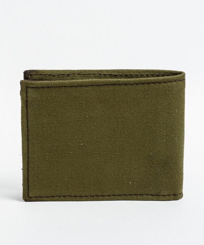 Billetera Cuero Natural Brooksfield Bordada Cc1056 Color Verde Musgo