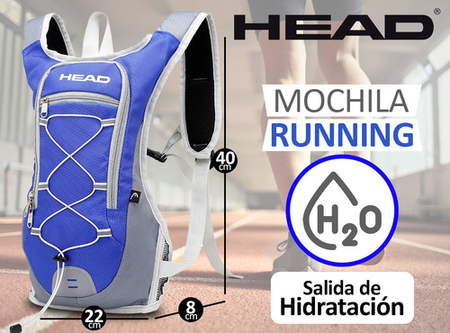 Imagen 2 de 10 de Mochila Running Head Hidratante Bicicleta Trekking Deportes