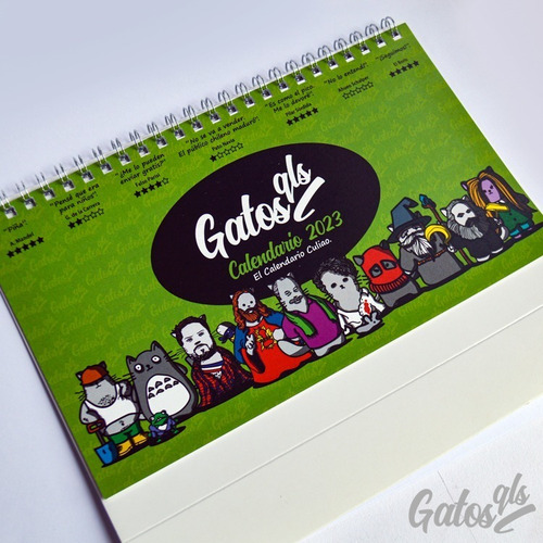 Imagen 5 de 5 de Calendario 2023 Gatos Qls + Separador De Pág. Pilar Sórdida