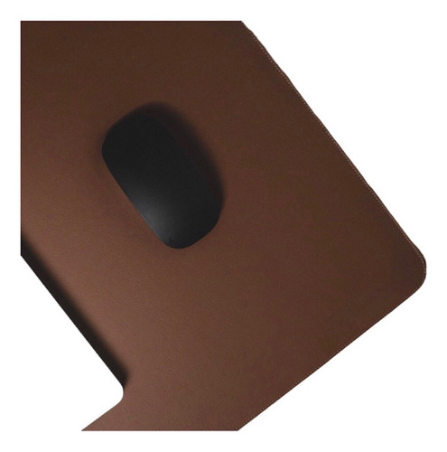 Mousepad Notebook Pc Grande Couro Eco Escritório Gamer Cor Marrom Desenho Impresso Liso
