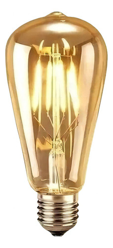 Lâmpada Led St64 4w Decorativa Retrô Vintage Filamento Âmbar