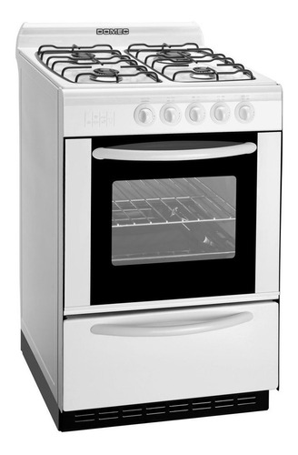 Cocina Domec CBUPAV a gas 4 hornallas  blanca puerta con visor