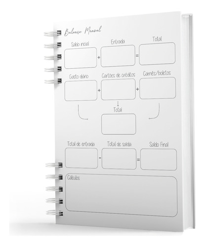 Caderno De Controle Financeiro - Capa Dura - Floral Azul