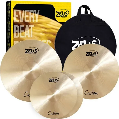 comprar Kit Pratos Bateria Percurssão Zeus Custom Set C Traditional 