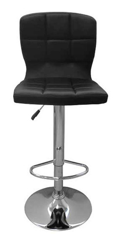 Banqueta Laury 14791 Asiento Negro Pie De Acero Regulable Cu