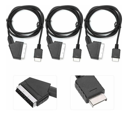 @ Soporte Profesional Hdtv 3pcs Rgb Scart Cable Para Ps2 Ps3