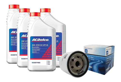 Kit Troca Oleo 20w50 E Corsa Classic 2000 2001 2002 Acdelco