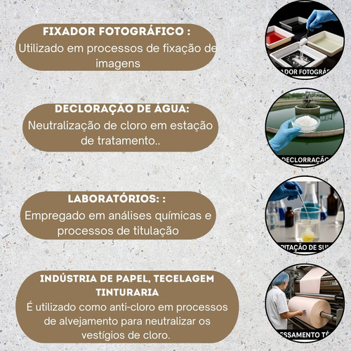 Tiossulfato De Sódio Anti Cloro 250g Industrial Alta Pureza
